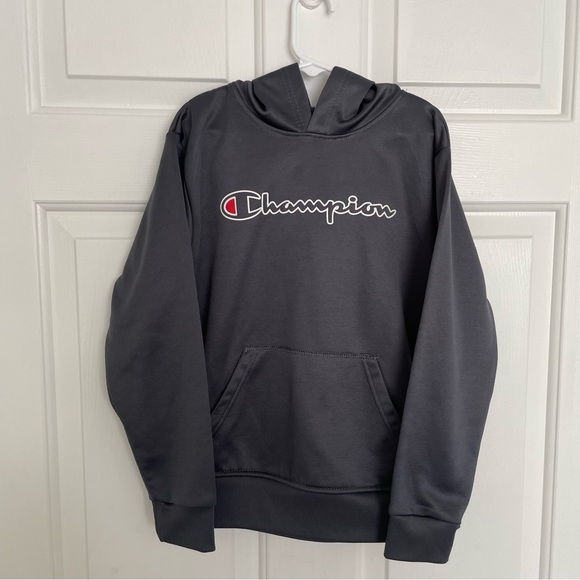 Champion Gray Size 7/8 Logo Pullover Hoodie - Picture 1 of 6